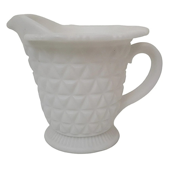 Vintage Hobnail Milk Glass Pitcher Depression Glass - Picture 1 of 6